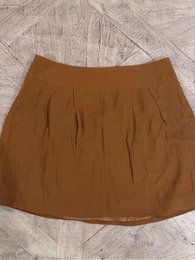 Forever 21 Rust Brown Pleated A-Line Mini Skirt